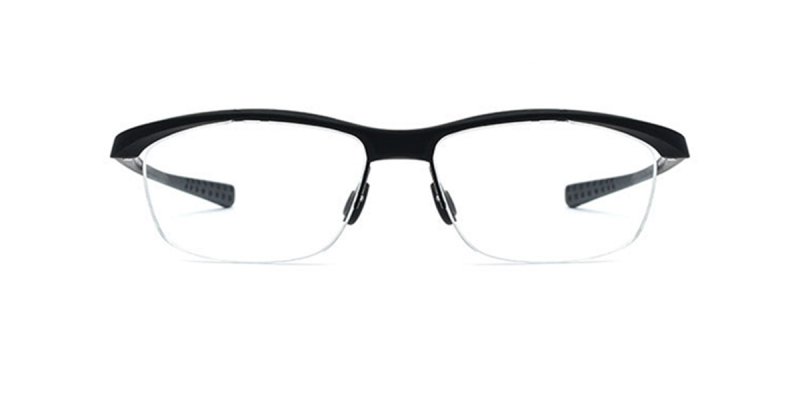Semi Rimless Glasses，Sports Glasses | Dominant Top Bar-Black