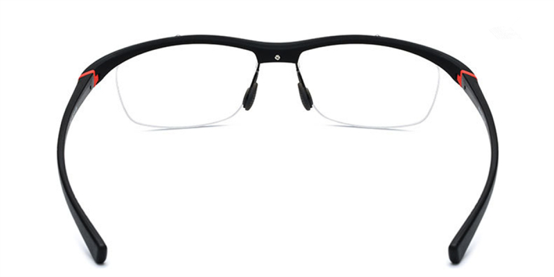 Semi Rimless Glasses，Sports Glasses | Dominant Top Bar-Black
