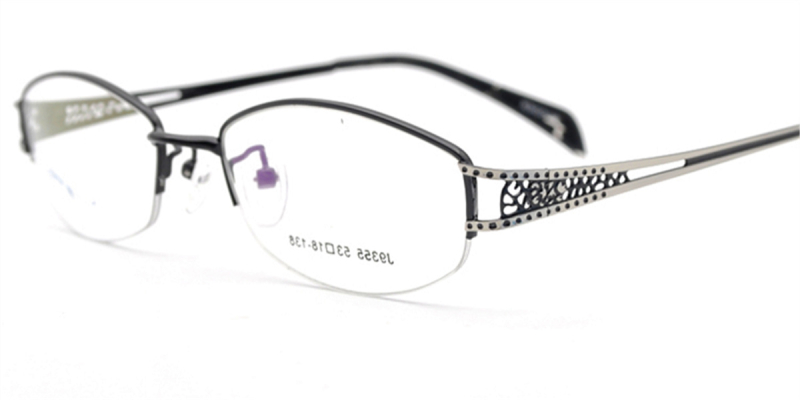 Semi rimless prescription glasses with wide temples