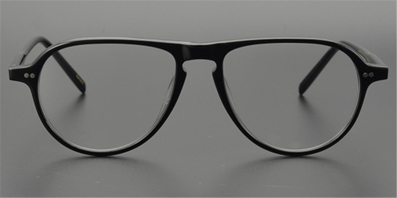 Single Bridge Aviator Clear Glasses | Clear Glasses Trend Continues 2023-Black