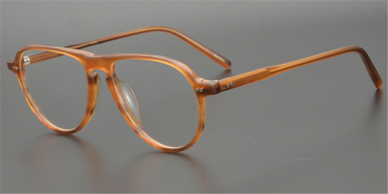 Single Bridge Aviator Clear Glasses | Clear Glasses Trend Continues 2023-Brown Clear