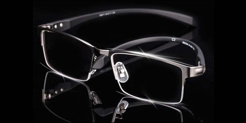 No line bifocals reading glasses, Black Titanium Alloy Frame-d