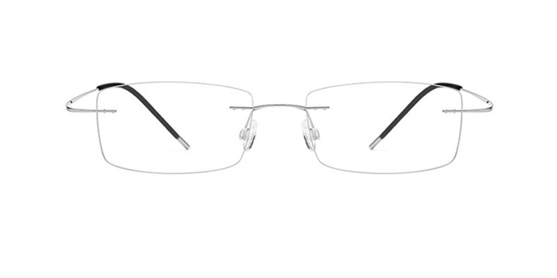 Silver Titanium Frames made Rimless Glasses  