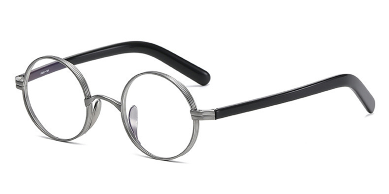 Small Round Titanium High Prescription Glasses Frames - Japanese Style