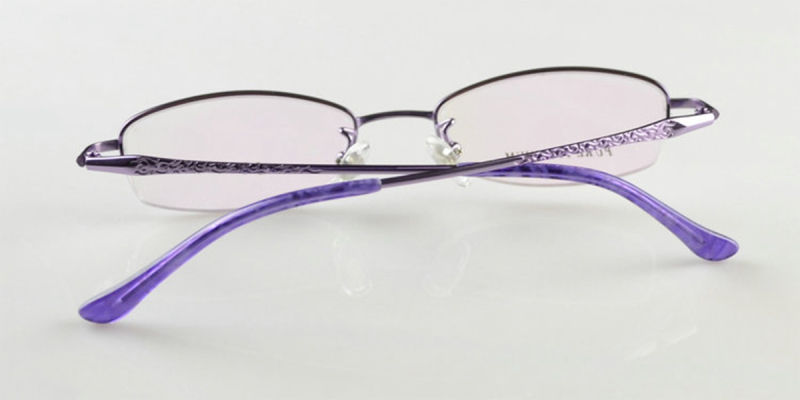 Small Titanium Womens Eyeglasses Frames | Design for Power Prescription-Purple