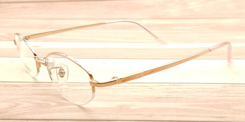 Red Small Titanium Womens Eyeglasses Frames | Design for Power Prescription-Gold