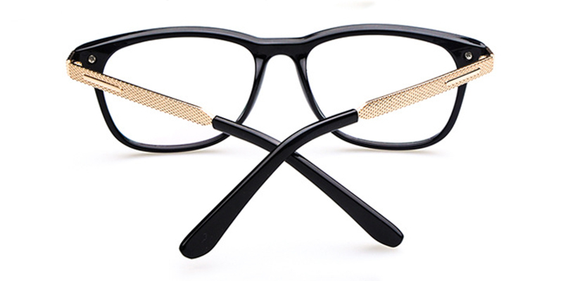 Black Rectangle Glasses for Round Face 