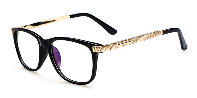 Black Rectangle Glasses for Round Face 
