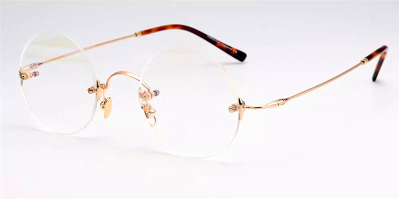 Round Glasses for Men,  Steve Jobs Glasses, Gun Gray-Gold