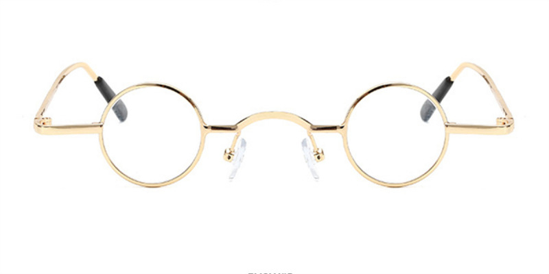 Super Small Round Sunglasses for Men, Gray Frames & Lenses-Gold Frame