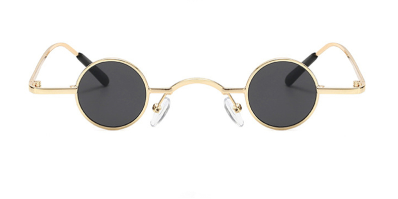 Super Small Round Sunglasses for Men, Gray Lenses