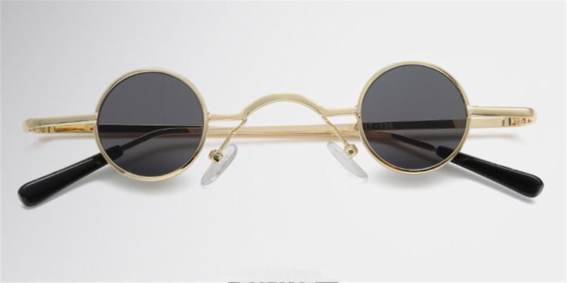 Super Small Round Sunglasses for Men, Gray Lenses