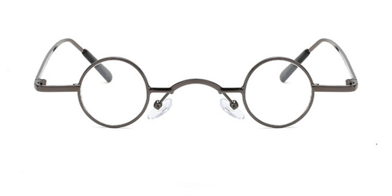 Super Small Round Sunglasses for Men, Gray Frames & Lenses-Gun Frame