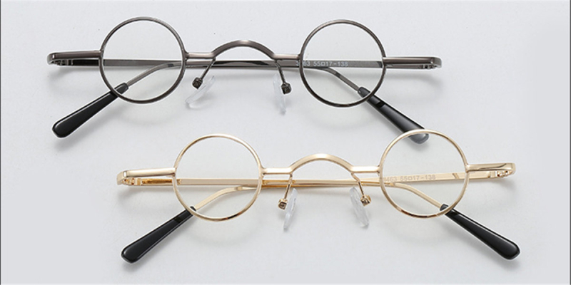 Super Small Round Sunglasses for Men, Gray Frames & Lenses