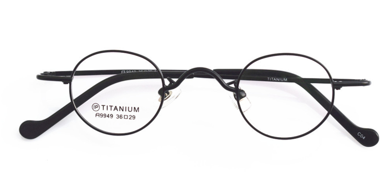 Super Small Titanium High Prescription Glasses Frames-Black