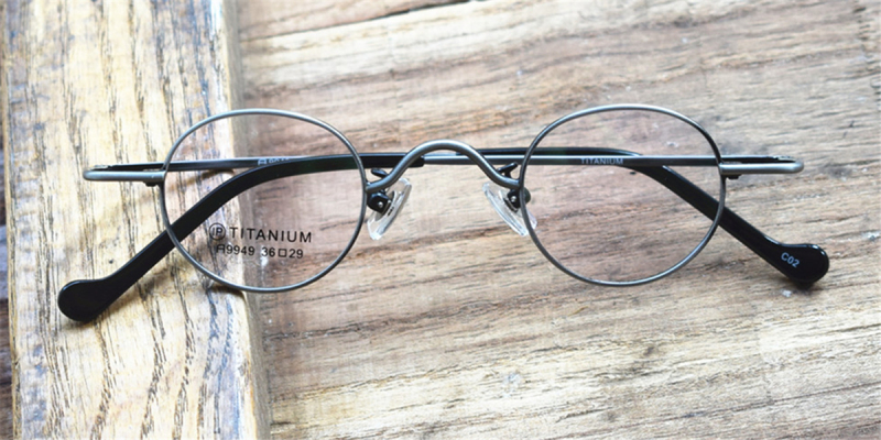 Super Small Titanium High Prescription Glasses Frames-Gun