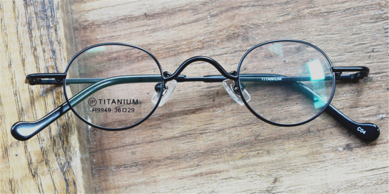 Super Small Titanium High Prescription Glasses Frames-Black