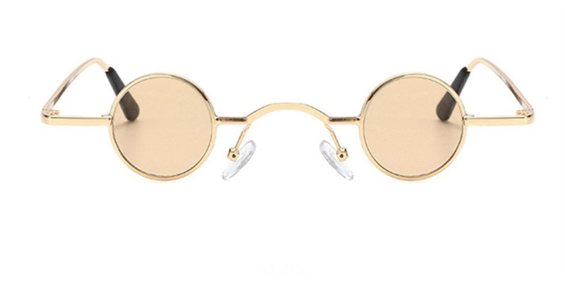 Super Small Round Sunglasses for Men, Golden