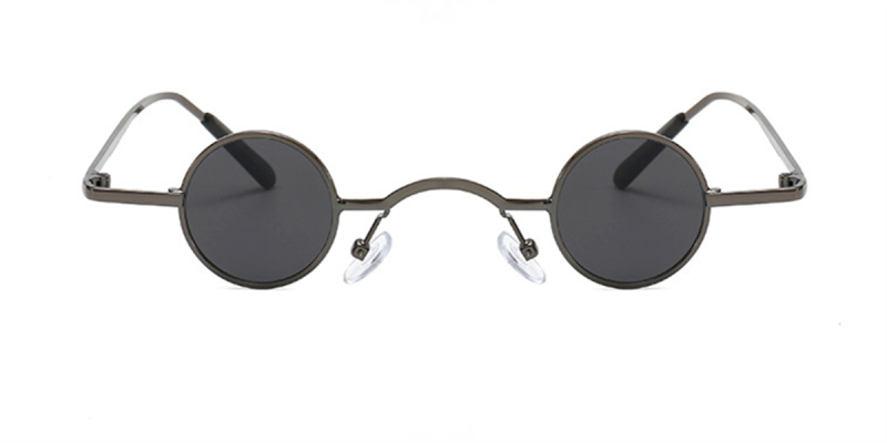 Super Small Round Sunglasses for Men, Gray Frames & Lenses