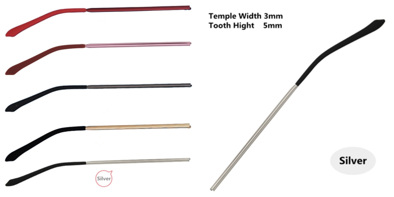 Silver Eyeglasses Temple Replacement 3.3 mm
