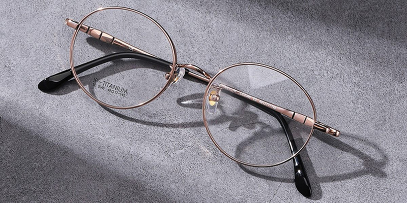 Oval Pure Titanium Womens Eyeglasses Frames | You Deserve to Have-Gold