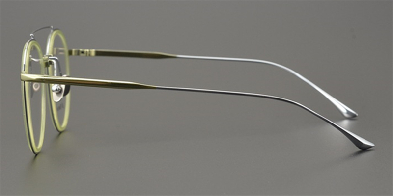 Round Pure Titanium Aviator Glasses, Clear Glasses