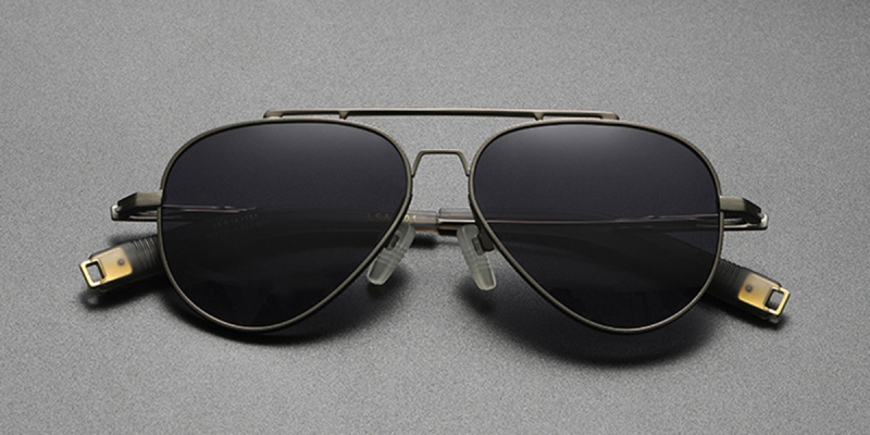 Titanium Aviator Polarized Sunglasses 