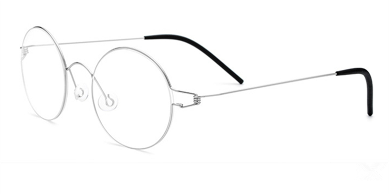 Titanium round eyeglasses for men-