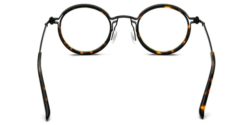 Titanium Round Shape eyeglasses with Tortoise Frame Image from Shy to Bold Framesfashion