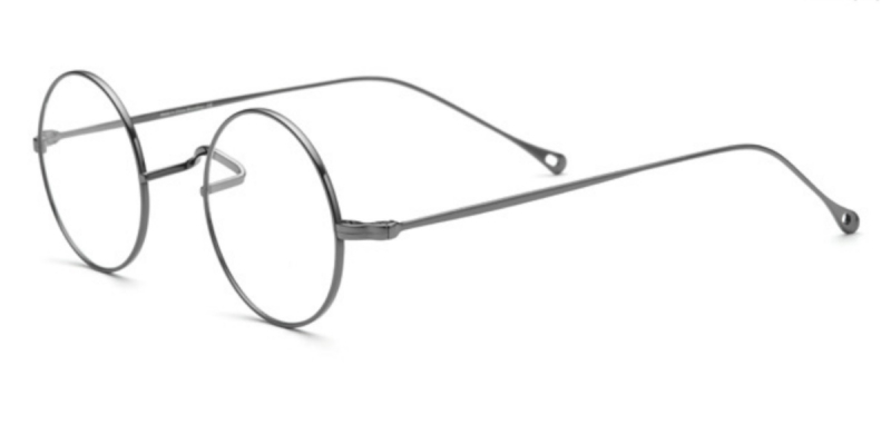 Oval Pure Titanium Saddle Bridge Eyeglasses- Gandhi Style-Gun