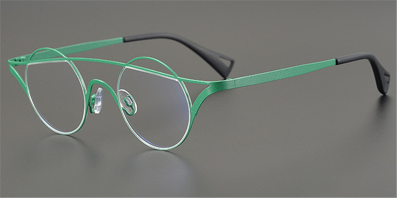 Pure Colorful Titanium Womens Eyeglasses Frames | Cat Eye Aviator Unique Design-Green