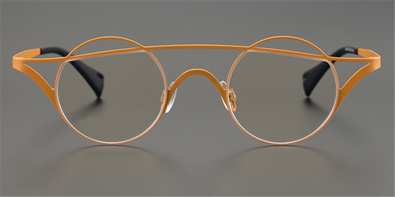 Pure Colorful Titanium Womens Eyeglasses Frames | Cat Eye Aviator Unique Design-Orange