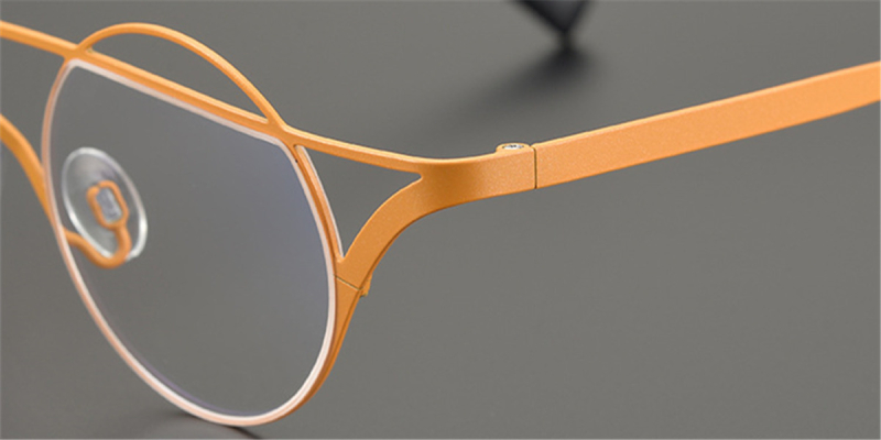 Pure Colorful Titanium Womens Eyeglasses Frames | Cat Eye Aviator Unique Design-Orange