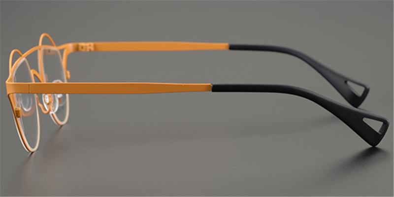 Pure Colorful Titanium Womens Eyeglasses Frames | Cat Eye Aviator Unique Design-Orange