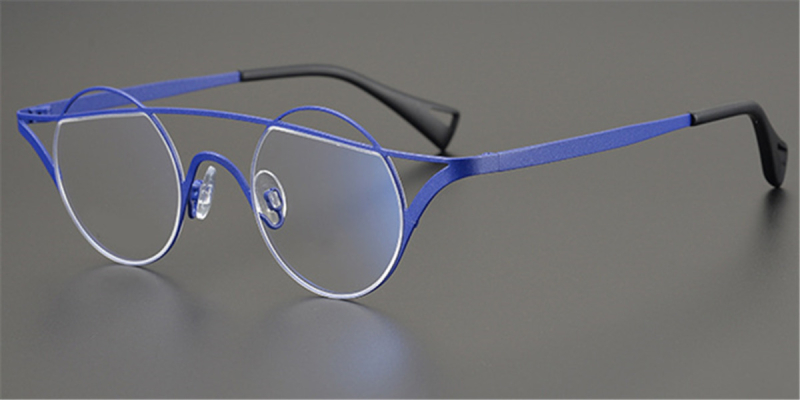 Pure Colorful Titanium Womens Eyeglasses Frames | Cat Eye Aviator Unique Design-Blue