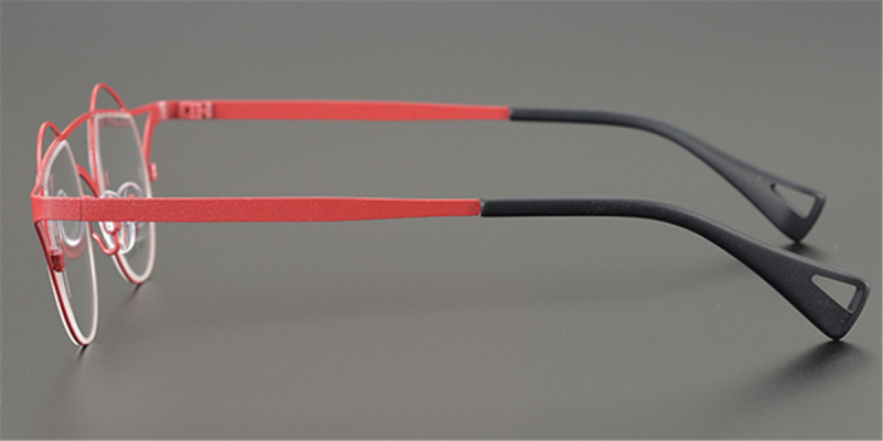 Pure Colorful Titanium Womens Eyeglasses Frames | Cat Eye Aviator Unique Design-Red