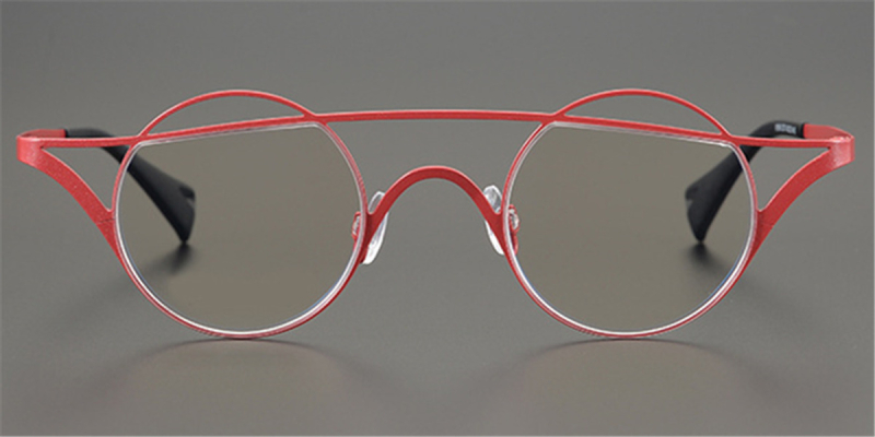 Pure Colorful Titanium Womens Eyeglasses Frames | Cat Eye Aviator Unique Design-Red