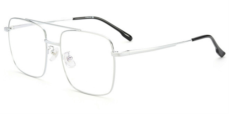 Square Pure Titanium Aviator Glasses | Designed for Oblong Face
