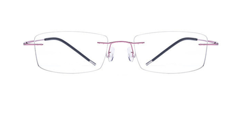 Titanium-Rimless- Glasses-pink
