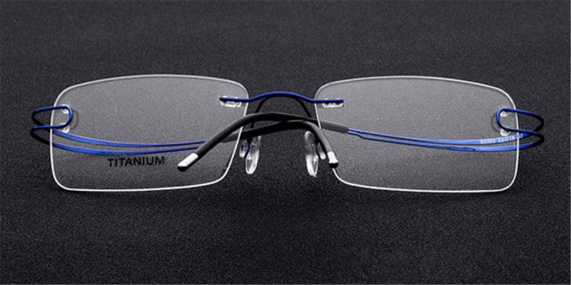 Titanium Rimless Glasses  for Oblong Face-c