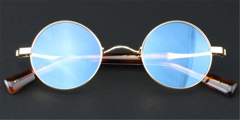 Titanium Saddle Bridge Eyeglasses Round Glasses