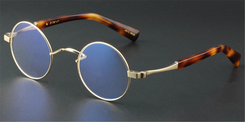 Titanium Saddle Bridge Eyeglasses Round Glasses