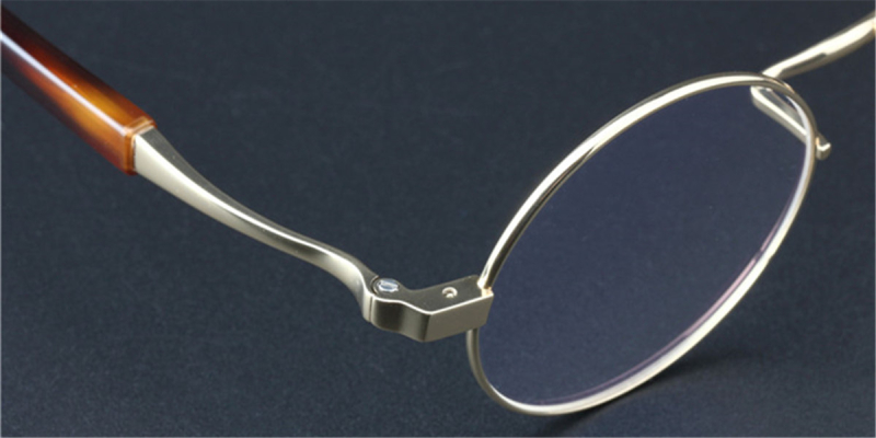 Pure Titanium Saddle Bridge Eyeglasses Round Glasses for Men and Women