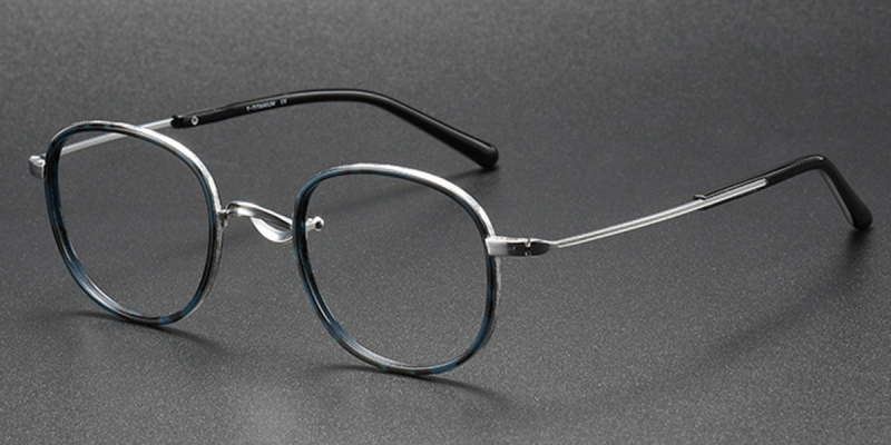 Tortoise Saddle Bridge Titanium Frames for High Prescriptions-Blue