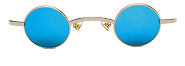 Vintage Round Glasses for Men, Super Small, Blue