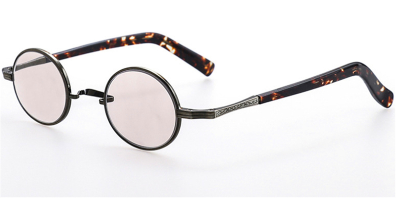Vintage Metal Saddle Bridge Eyeglasses for Men and Women-Gun
