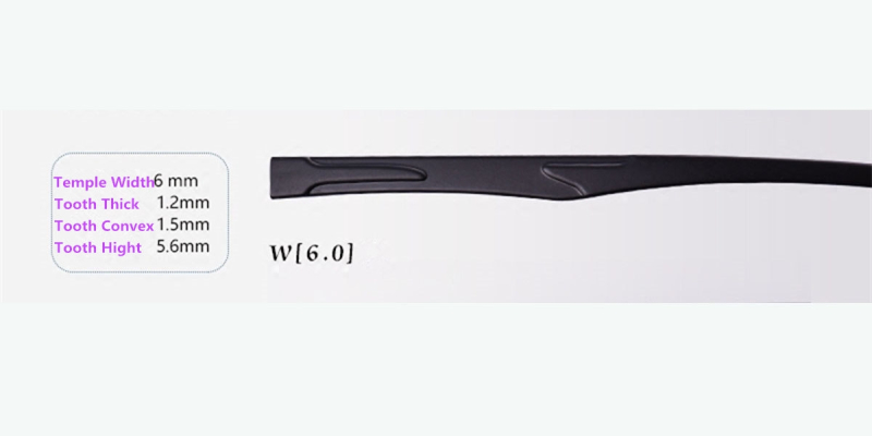 Eyeglass replacement temple arms-6.0mm-d