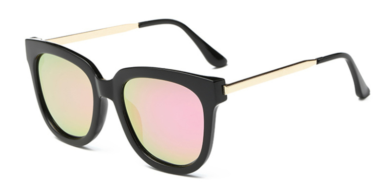 Oversized prescription wayfarer sunglasses, Pink lenses