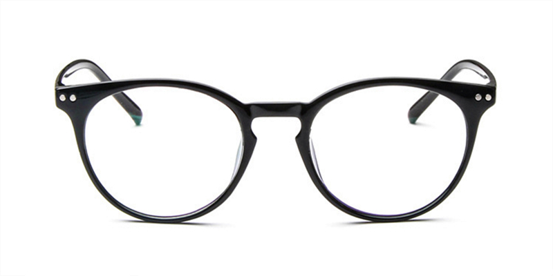 Crystal Black Wayfarer Round glasses for Oval Face