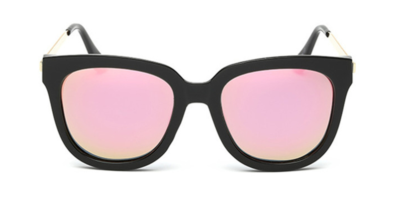 Oversized prescription wayfarer sunglasses, Pink lenses